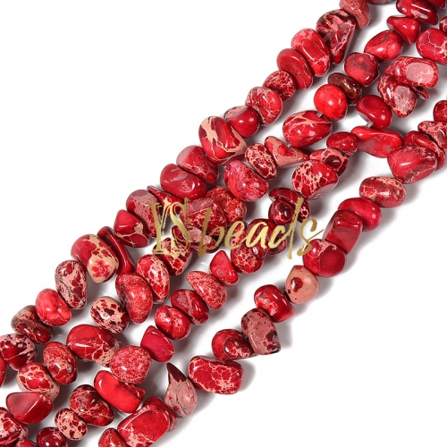 Dyed Red Impression Jasper Nuggets, Approx 5x8mm