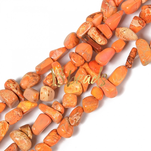 Dyed Orange Color Impression Jasper Nuggets, Approx 5x8mm