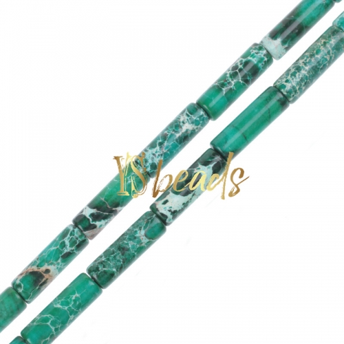 Dyed Green Color Impression Jasper Tubes, Approx 4x13mm