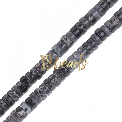 Dyed Black Color Impression Jasper Wheels