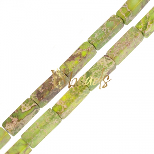 Dyed Apple Green Color Impression Jasper Cuboid, Approx 4x13mm