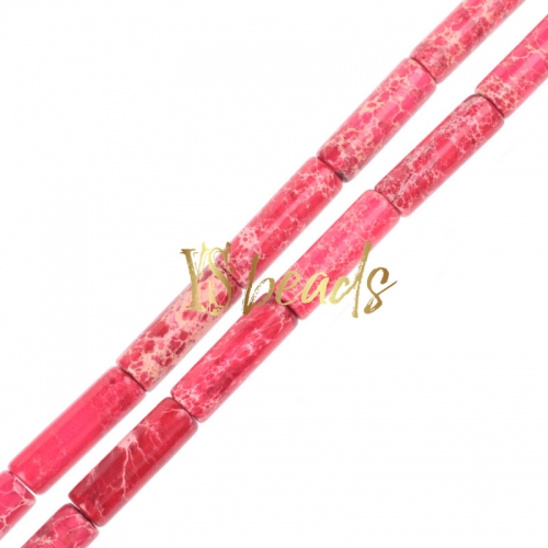 Dyed Pink Color Impression Jasper Tubes, Approx 4x13mm