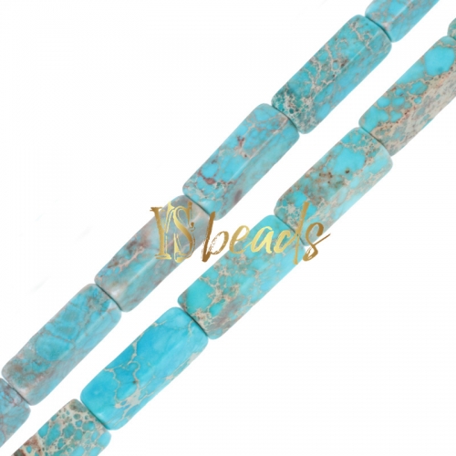 Dyed Light Turquoise Color Impression Jasper Cuboid, Approx 4x13mm