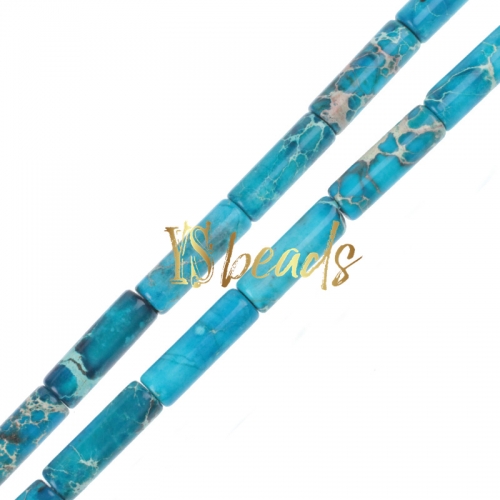 Dyed Turquoise Color Impression Jasper Tubes, Approx 4x13mm