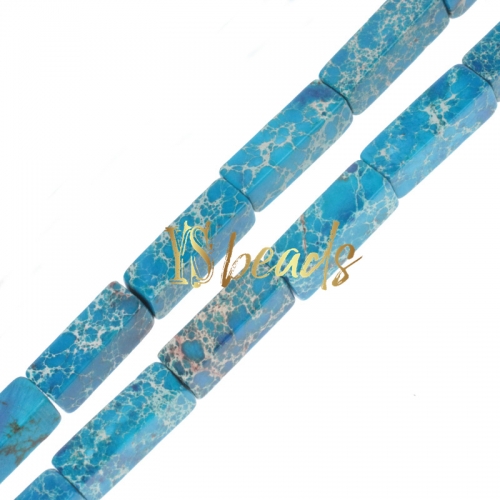 Dyed Turquoise Color Impression Jasper Cuboid, Approx 4x13mm