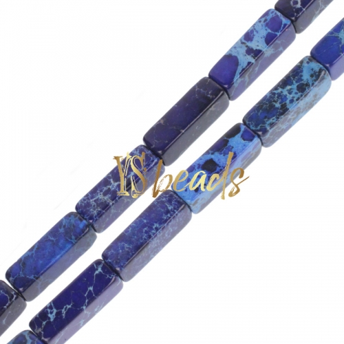 Dyed Lapis Blue Color Impression Jasper Cuboid, Approx 4x13mm