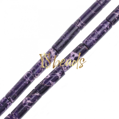 Dyed Purple Color Impression Jasper Tubes, Approx 4x13mm