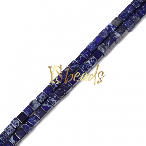 Dyed Lapis Blue Impression Jasper Cube, Approx 4-6mm