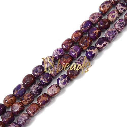 Dyed Purple Impression Jasper Tumbled Nuggets, Approx 5x8mm