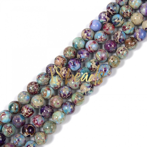 Dyed Multi Color-Purple Impression Jasper Plain Rounds, Approx 4-12mm