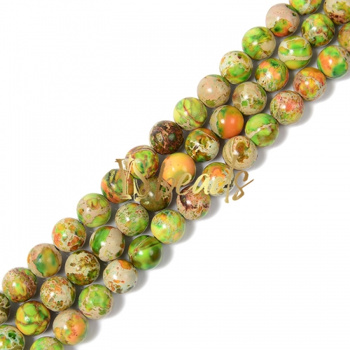 Dyed Multi Color-Apple Green Impression Jasper Plain Rounds, Approx 4-10mm