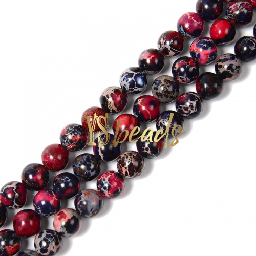 Dyed Multi Color-Rose Red Impression Jasper Plain Rounds, Approx 4-10mm
