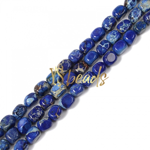 Dyed Lapis Blue Impression Jasper Tumbled Nuggets, Approx 5x8mm