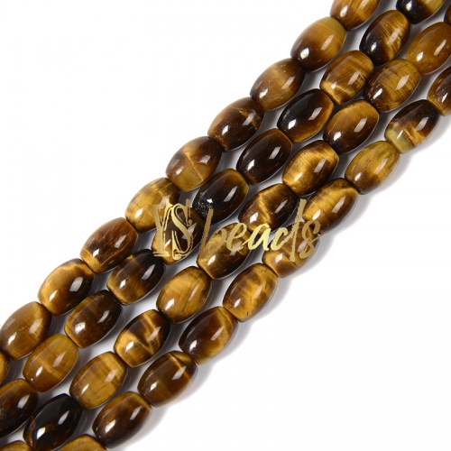 Yellow Tiger Eye Rice Beads, Approx 6x9mm