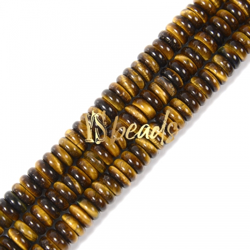Yellow Tiger Eye Disc Beads