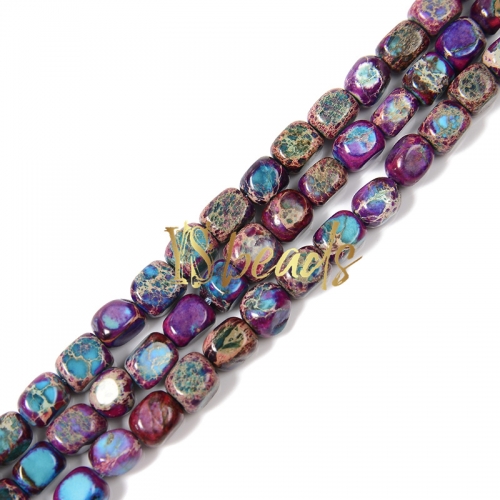 Dyed Mxied Colors-Purple Impression Jasper Tumbled Nuggets, Approx 5x8mm