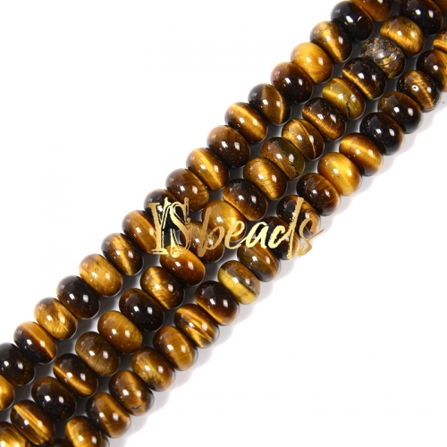 Yellow Tiger Eye Plain Rondelles