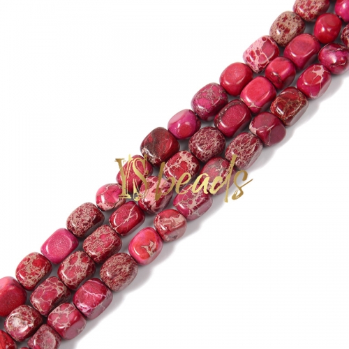 Dyed Red Impression Jasper Tumbled Nuggets, Approx 5x8mm