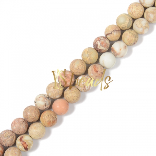 Natural Color Impression Jasper Matte Rounds, Approx 4-12mm