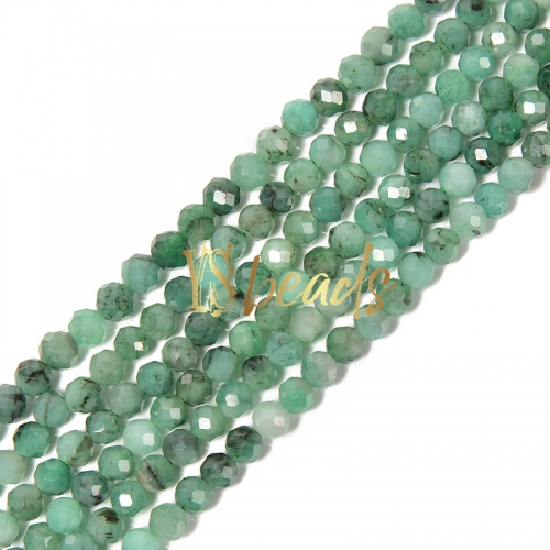 AA Grade Emerald Faceted Rounds, Approx 2-5mm