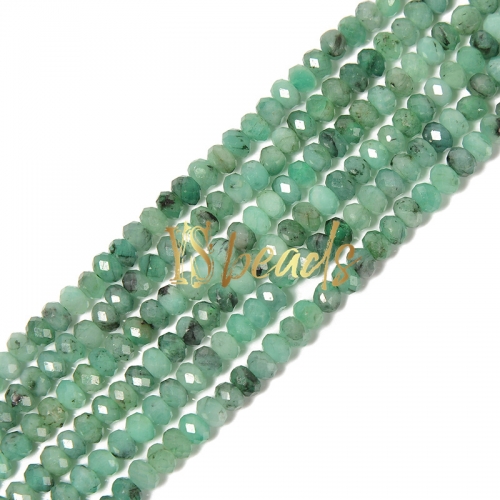 AA Grade Emerald Faceted Rondelles