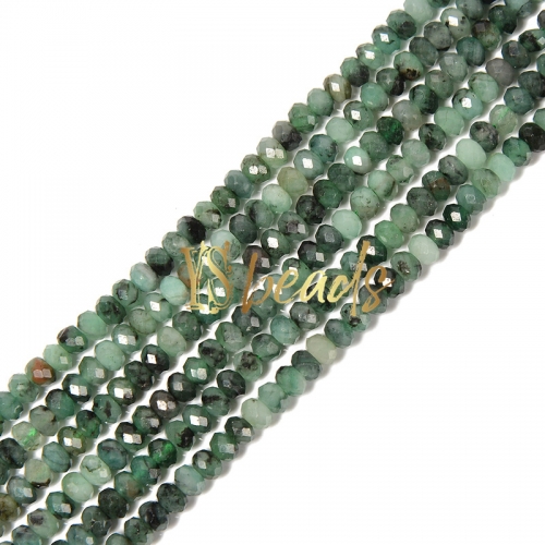 Emerald Faceted Rondelles