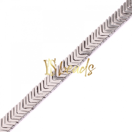 Silver Plated Hematite V Shape, Approx 7x4x1mm