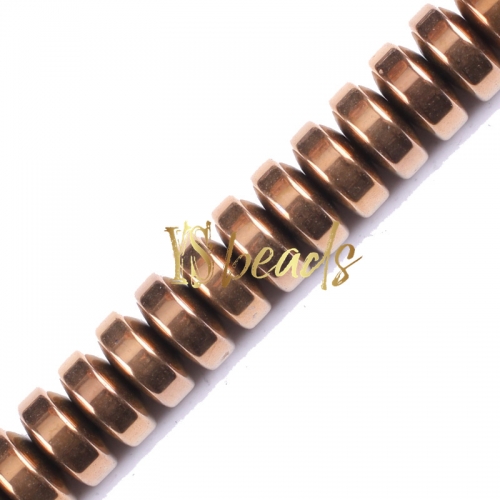 Brown Plated Hematite Rondelle Beads