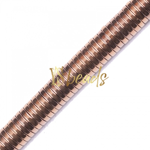 Brown Plated Hematite Wheel Beads