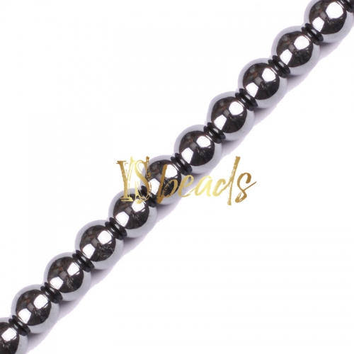 Black Hematite Plain Rounds, Approx 2-14mm