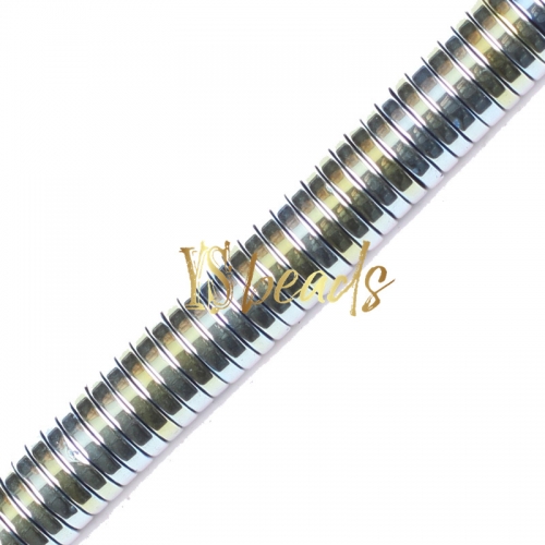 Green Plated Hematite Wheel Beads