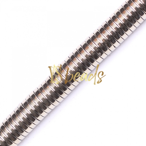 Pyrite Color Plated Hematite Wheel Beads