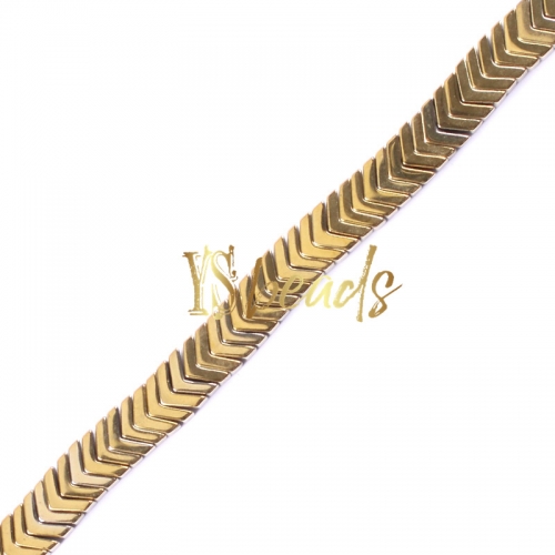 Golden Plated Hematite V Shape, Approx 7x4x1mm
