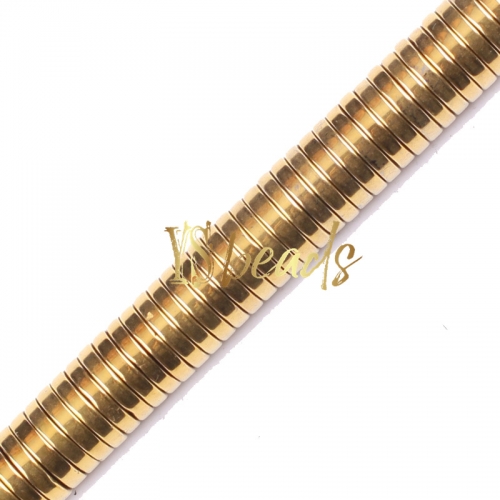 Golden Plated Hematite Wheel Beads