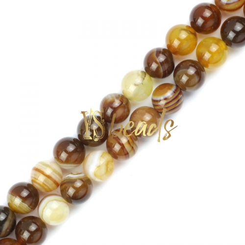 Coffee Stripe Agate Plain Rounds, Approx 6-12mm
