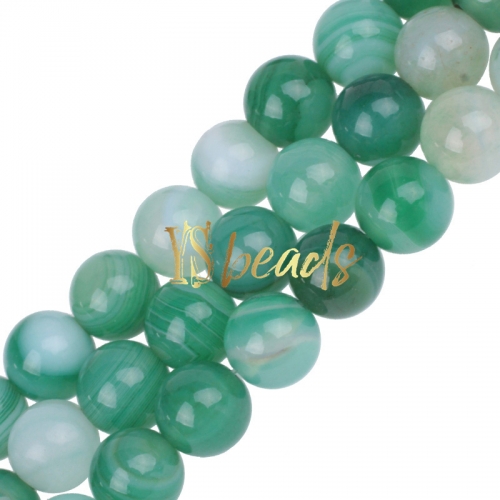 Green Stripe Agate Plain Rounds, Approx 6-12mm