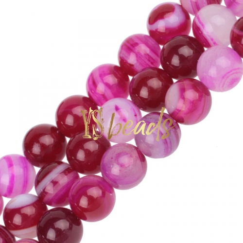 Pink Stripe Agate Plain Rounds, Approx 6-12mm