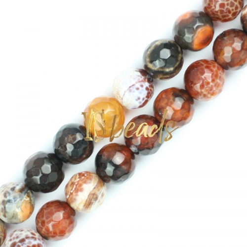 Dark Brown&Black Agate Faceted Rounds, Approx 6-12mm