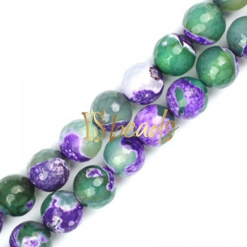 Green&Purple Agate Faceted Rounds, Approx 6-12mm