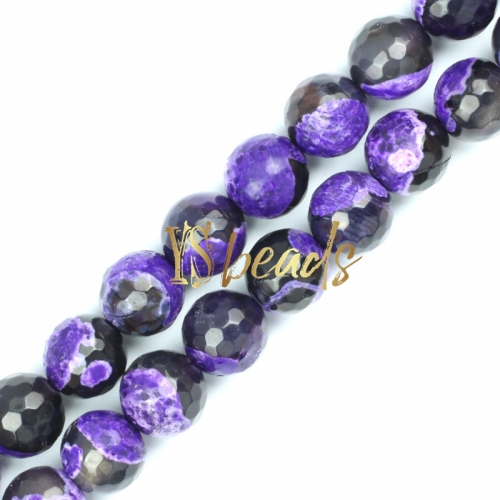 Purple&Black Agate Faceted Rounds, Approx 6-12mm