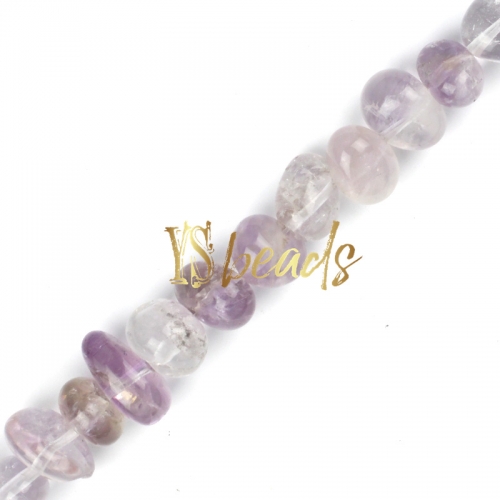 Light Amethyst Centre-drilled Nuggets, Approx 6x10-8x12mm