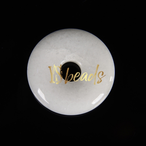 White Jade Donuts, Approx 30mm