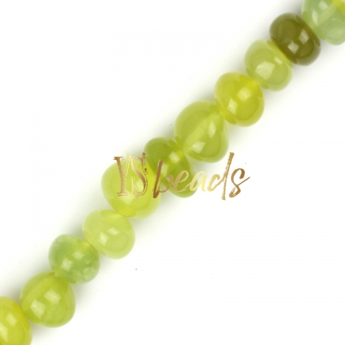 Olive Jade Centre-drilled Nuggets, Approx 6x10-8x12mm