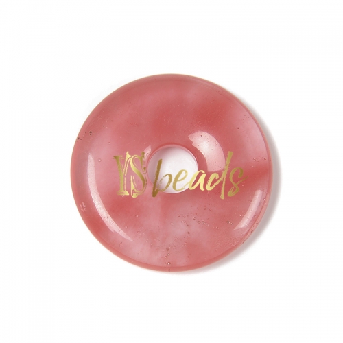 Watermelon Glass Donuts, Approx 30mm
