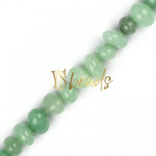 Green Aventurine Centre-drilled Nuggets, Approx 6x10-8x12mm
