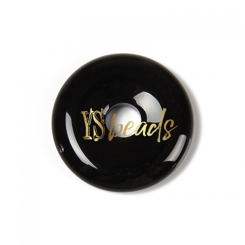 Black Obsidian Donuts, Approx 30mm