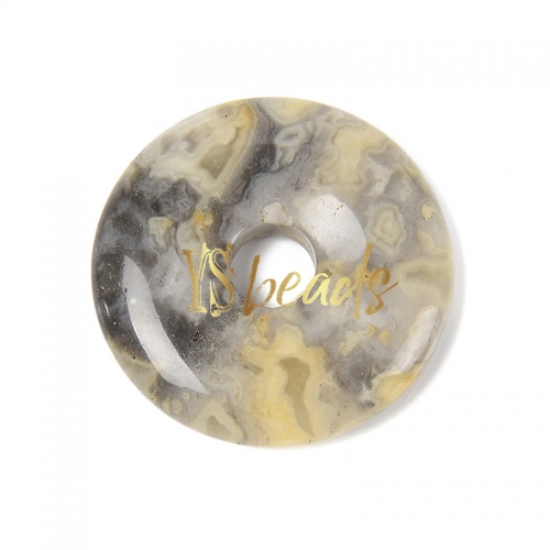 Crazy Agate Donuts, Approx 30mm
