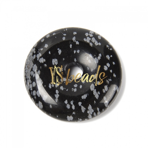 Snowflake Obsidian Donuts, Approx 30mm