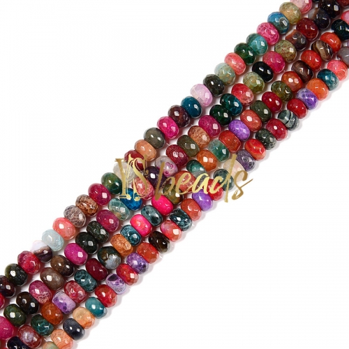 Mixed Colors Agate Faceted Rondelles