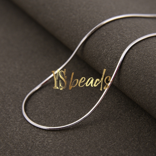 Rhodium Plated S925 Sterling Silver Snake Chain, Approx 1.0mm, 18inches